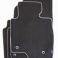 Exclusive Black Car Mats with Black and Silver Striped Trim