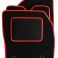 Standard Black Car Mats with Red Trim and Carpet Heelpad