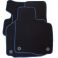 Black and Blue Striped Trim - Black Exclusive Car Mats