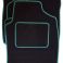 Green Trim Black Car Mats with Carpet Heelpad